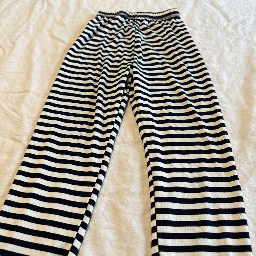 Black And White Striped Girls Pajama Pant Size 6/7